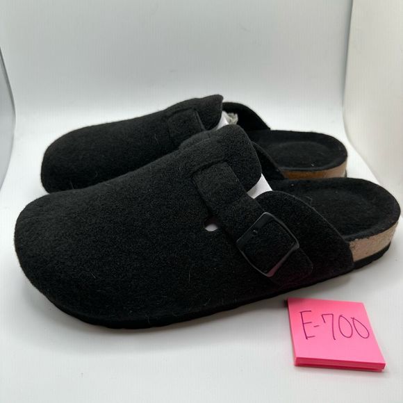 CUSHIONAIRE Womens Clog 10 BLACK WOOL - Picture 3 of 7